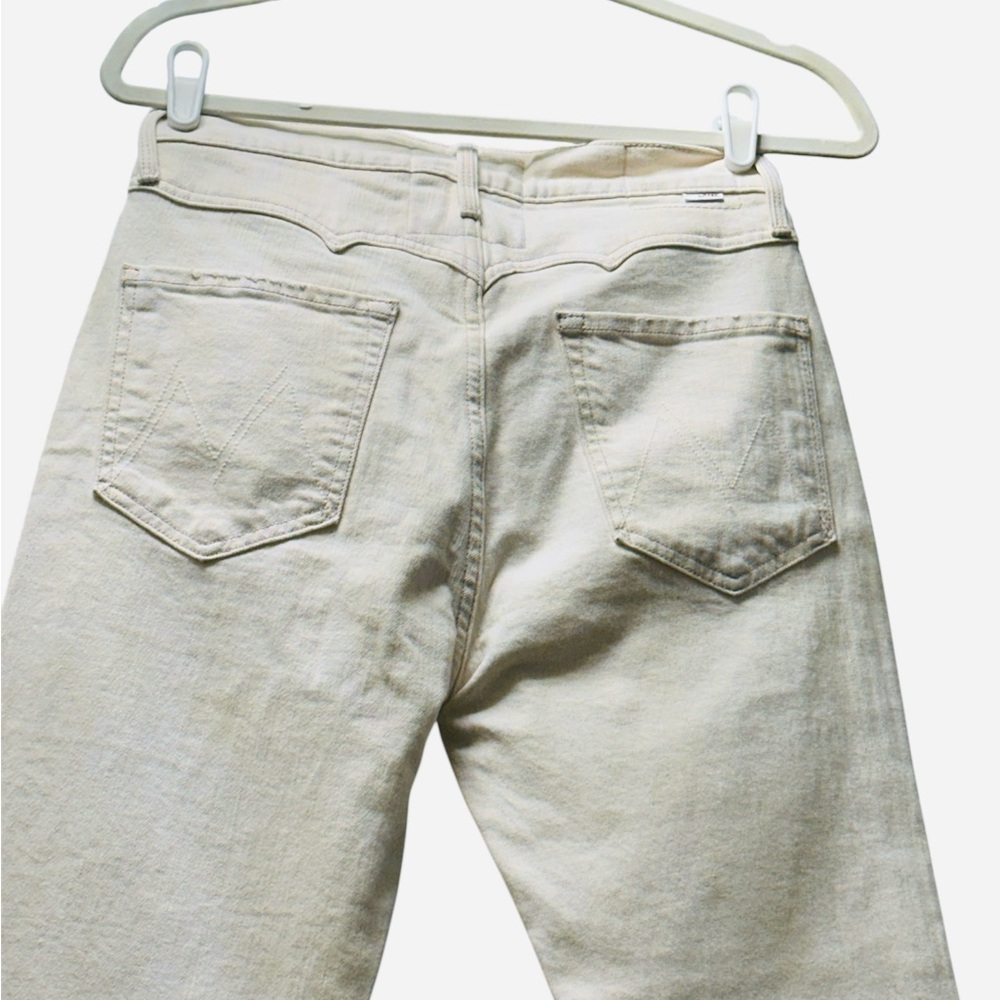MOTHER Women's Straight Leg Jeans in Cream - Picture 7 of 13